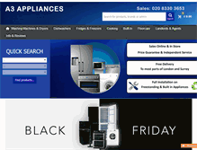 Tablet Screenshot of a3appliances.co.uk